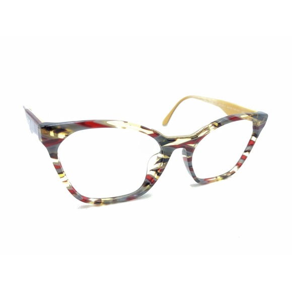 Prada VPR 09U-F TH6-1O1 Burgundy Gray Yellow Eyeglasses Frames 54-18 140 Italy - Picture 1 of 12